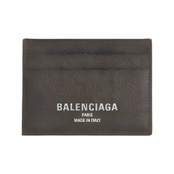 Balenciaga Cow Leather Card Holder Men's Khaki Umber