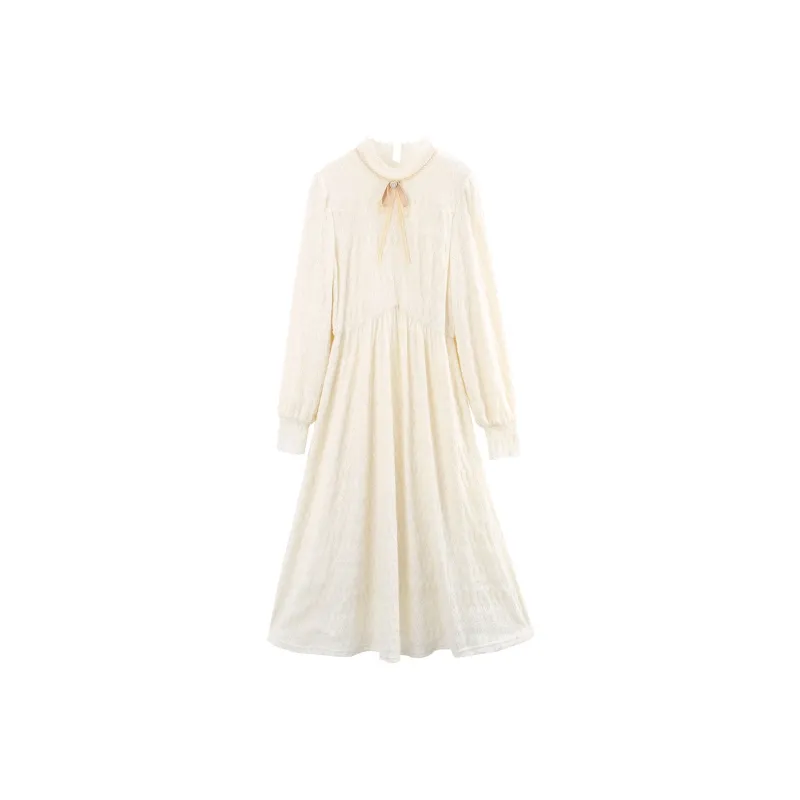 A Paradise For Awakening Long Sleeved Dress Women's Beige-0