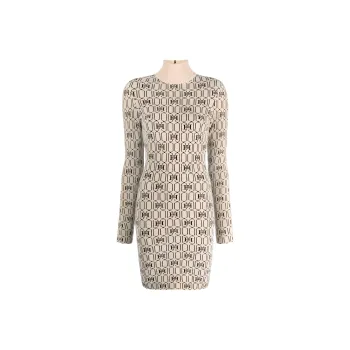 Elisabetta Franchi Mongram intarisa Knitted Minidress