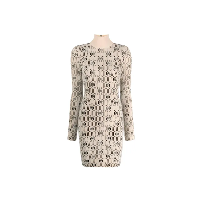 Elisabetta Franchi Mongram intarisa Knitted Minidress-0