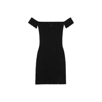 CELINE Triomphe Mini Dress In Gauffered Silk