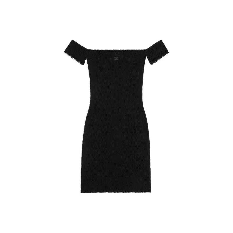 CELINE Triomphe Mini Dress In Gauffered Silk-0