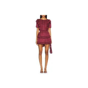 LOVESHACKFANCY Short-Sleeved Dresses Women's Deep Red