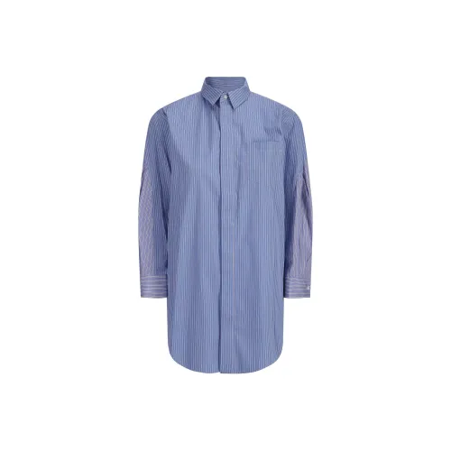 Sacai Striped Curved Hem Shirt