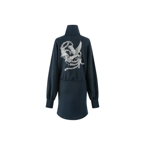MUKZIN Long-Sleeved Dresses Women's Uniform Blue