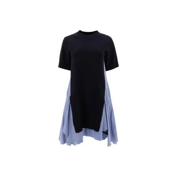 Sacai Striped panel Midi Dress