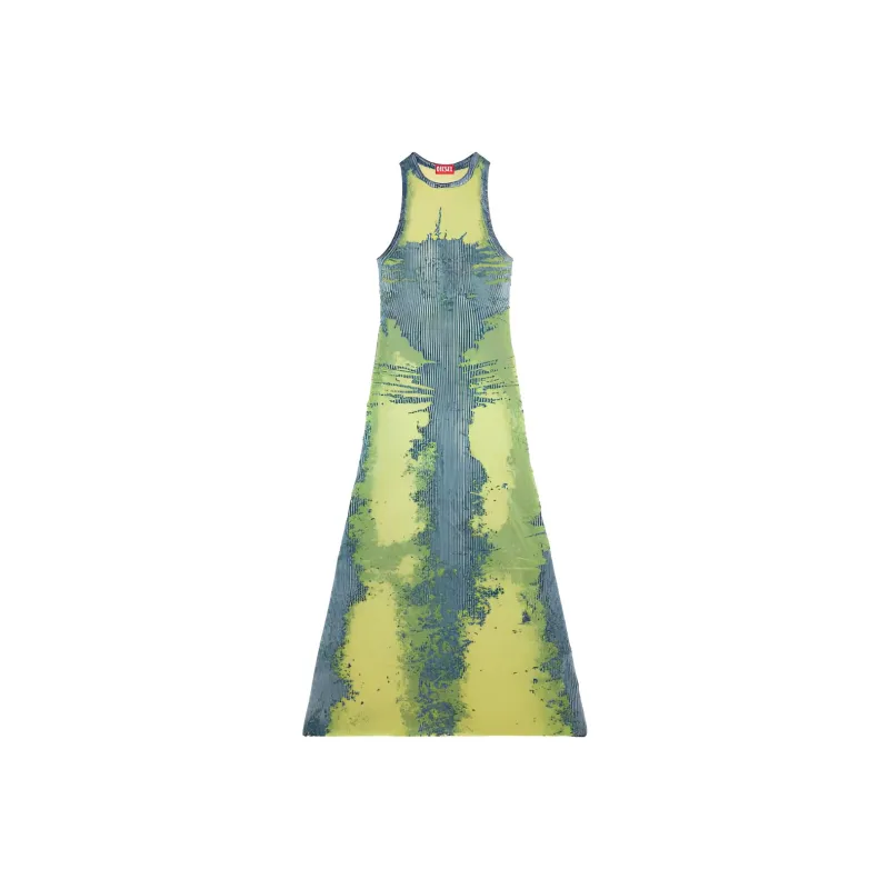 DIESEL SS24 Sleeveless Dress Women's Yellow Blue-0