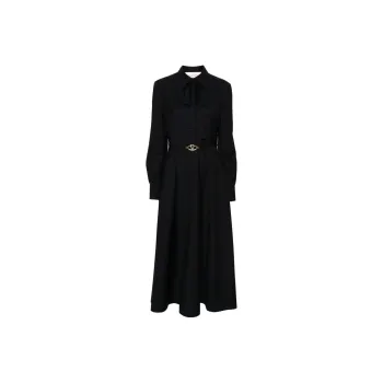 Valentino Logo Plaque Long-Sleeved Dress
