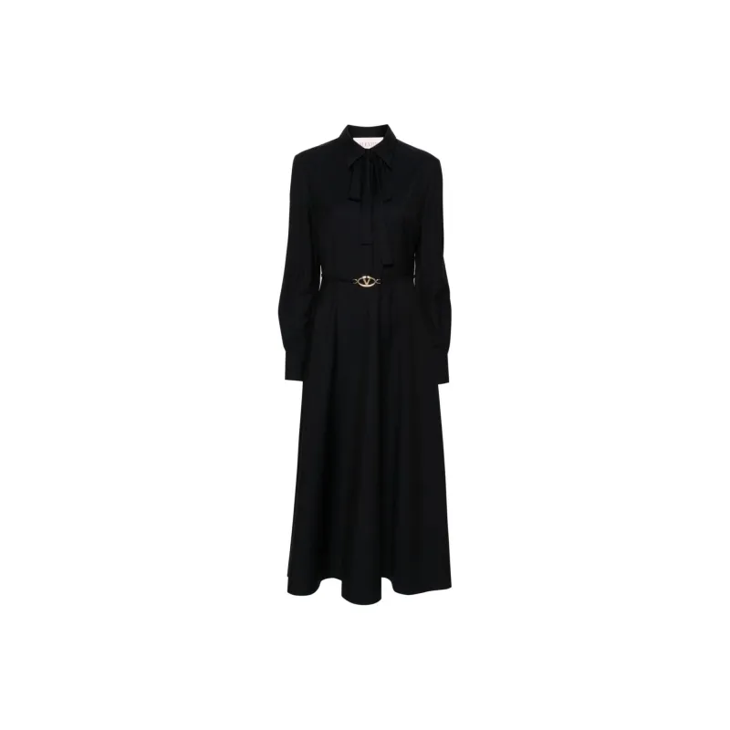 Valentino Logo Plaque Long-Sleeved Dress-0