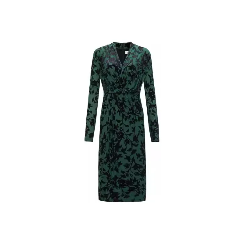 DVF Diane Von Furstenberg All Over Patterned V Neck Dress-0