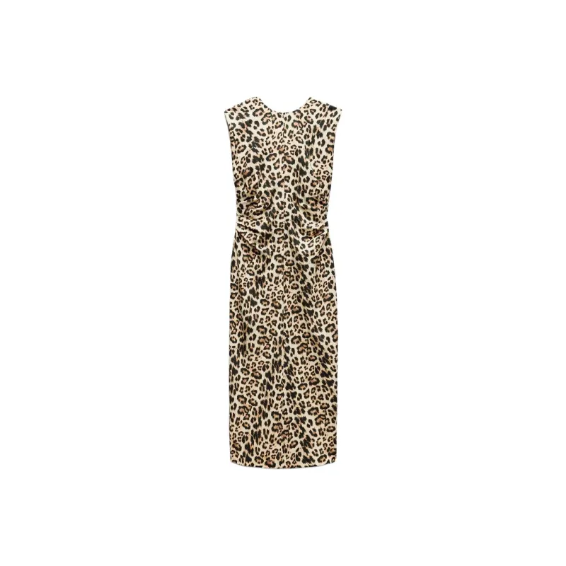 ZARA Sleeveless Dress Women's Leopard Print-0