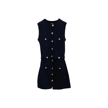 CHANEL Sleeveless Dress Women's Black