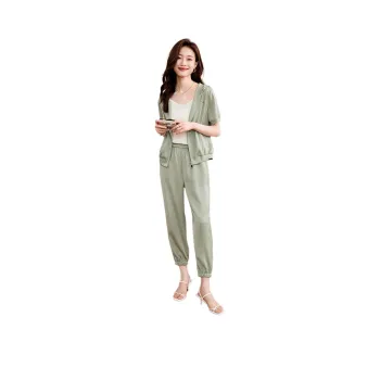 Mo Han Yi Mei Casual Suit Women's Light Gray Green