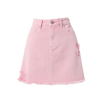 SOON FLOWER Denim Short Skirts Women's Pink