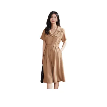 Coonesha Short Sleeved Dresses Women's Khaki