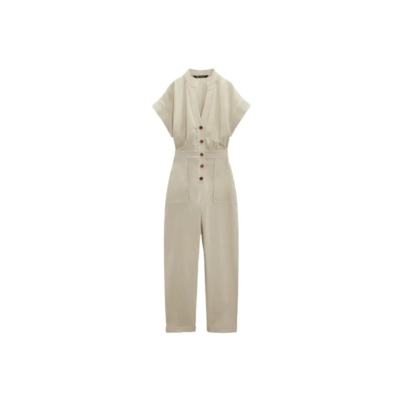 ZARA Jumpsuits Women's Beige-0