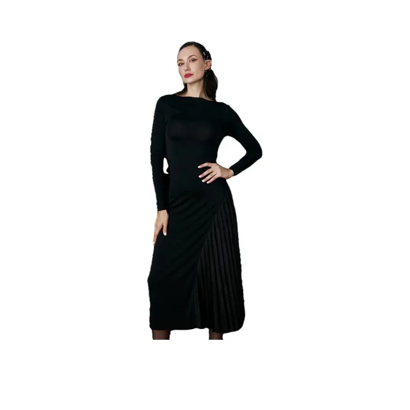 SENSE BY MEI Long-Sleeved Dresses Women's Black-0