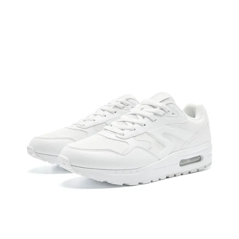 QIAODAN Anti Slip Wear Resistant Low Top Casual Shoes Men's Jordan White Light Gray-2