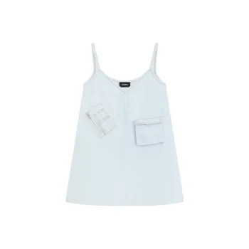 WE11DONE SS24 Slip Dress Women's Light Blue