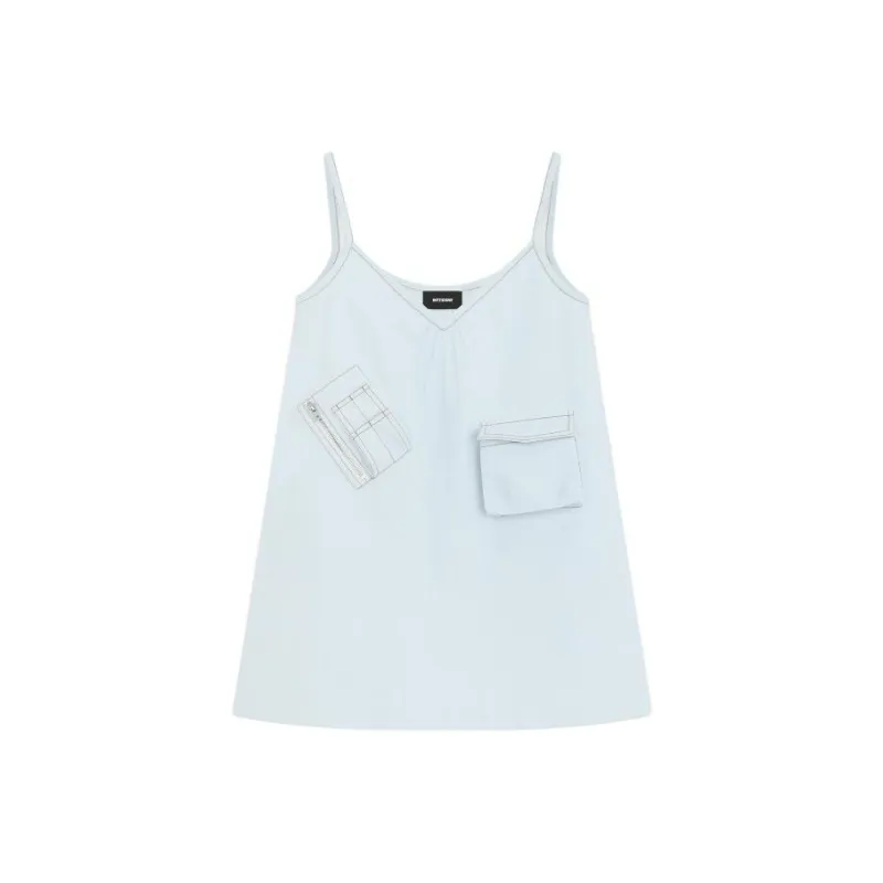 WE11DONE SS24 Slip Dress Women's Light Blue-0