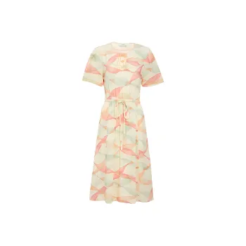 COACH Short-Sleeved Dresses Women's Beige Yellow