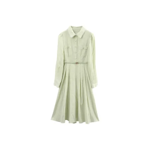 A paradise for awakening Long-Sleeved Dresses Women's Green