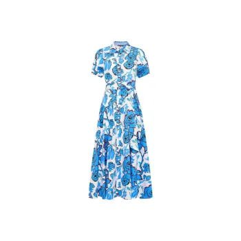 Diane Von Furstenberg SS25 Short Sleeved Dresses Women's Blue
