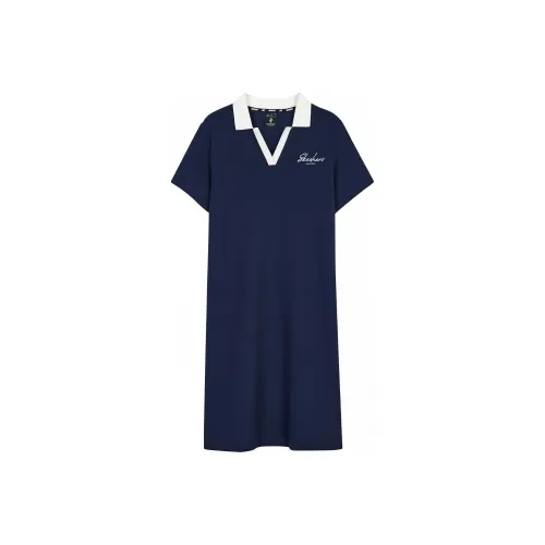 Skechers Short Sleeved Dresses Women's Marine Blue