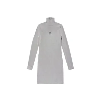 Balenciaga Long Sleeved Dress Slim Fit Women's Gray