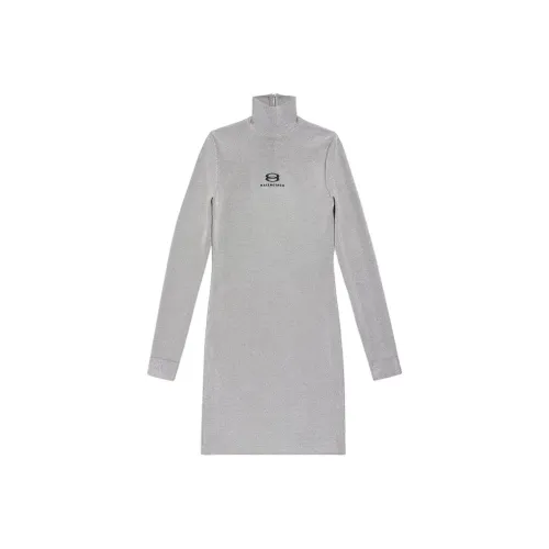 Balenciaga Long Sleeved Dress Slim Fit Women's Gray