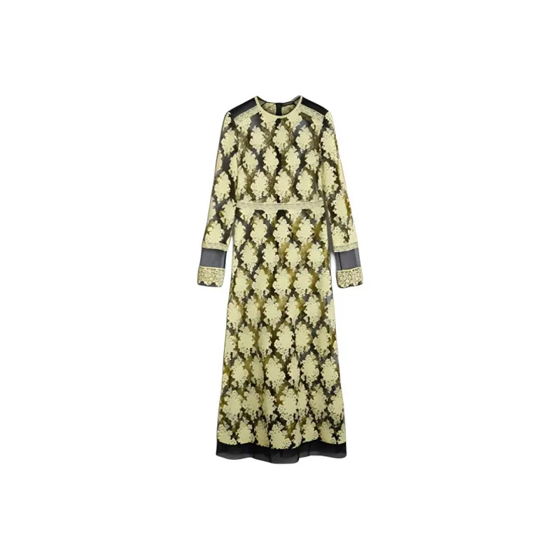 Burberry Long-Sleeved Dresses Women's Yellow-0