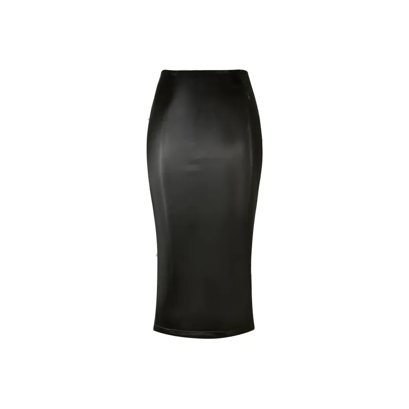 I.AM.GIA CARMEN PENCIL SKIRT Leather Long Skirts Women's Black-0