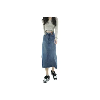KAISER Denim Long Skirt Women's Vintage Blue