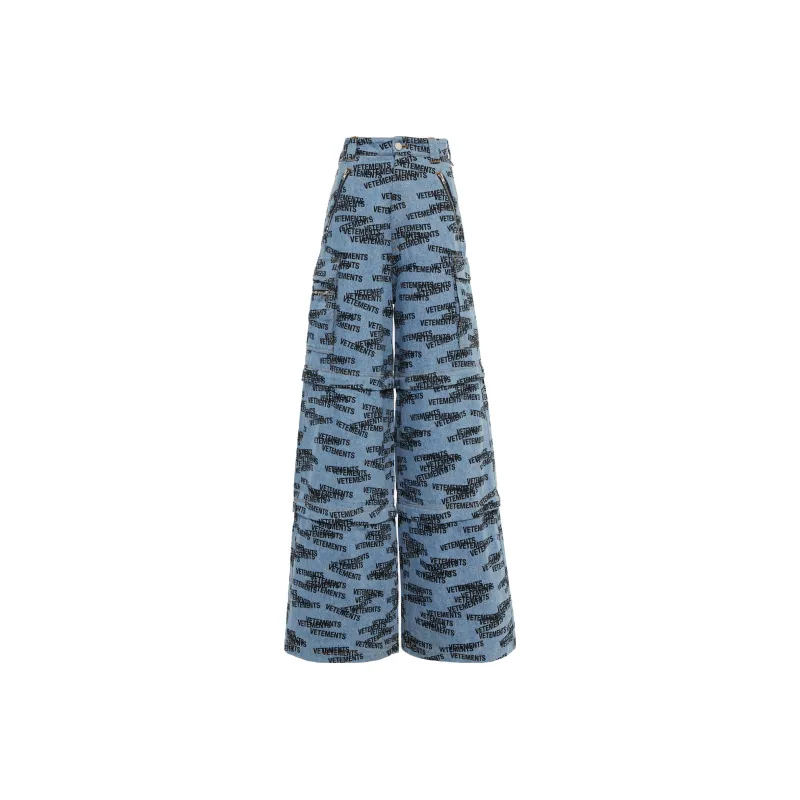 Vetements Stamped Logo Transformer Baggy Jeans 'Blue'-0