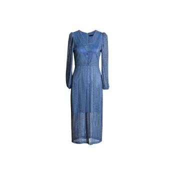 ROEYSHOUSE Long Sleeved Dresses Women's Gray Blue