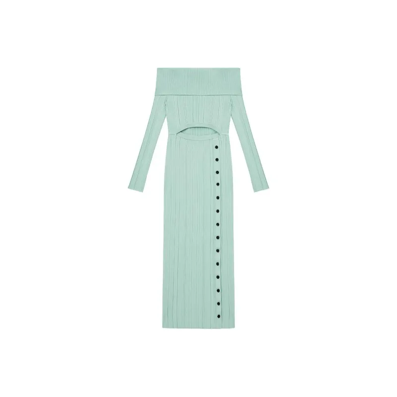 Self portrait Long Sleeved Dress Women's Mint Green-0