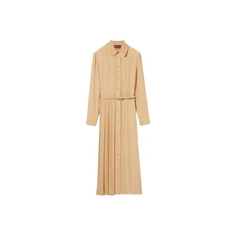 GUCCI SS25 Long Sleeved Dresses Women's Caramel-0