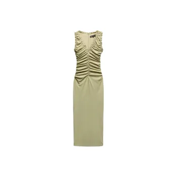 ZARA Sleeveless Dress Women's Apple Green