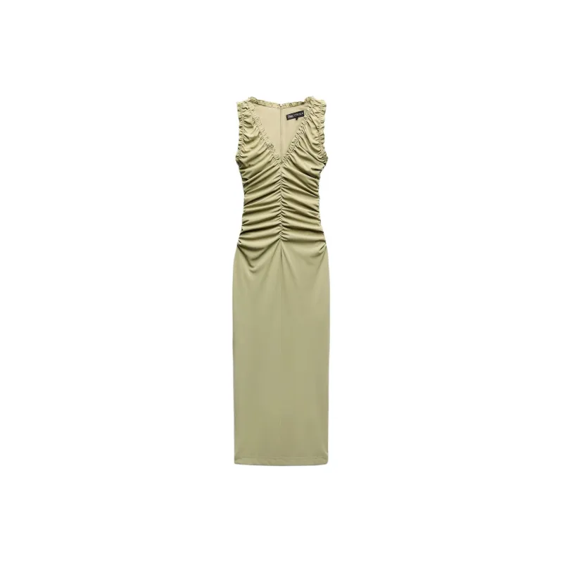 ZARA Sleeveless Dress Women's Apple Green-0