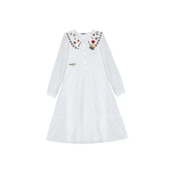 B.Duck Long Sleeved Dresses Women's White