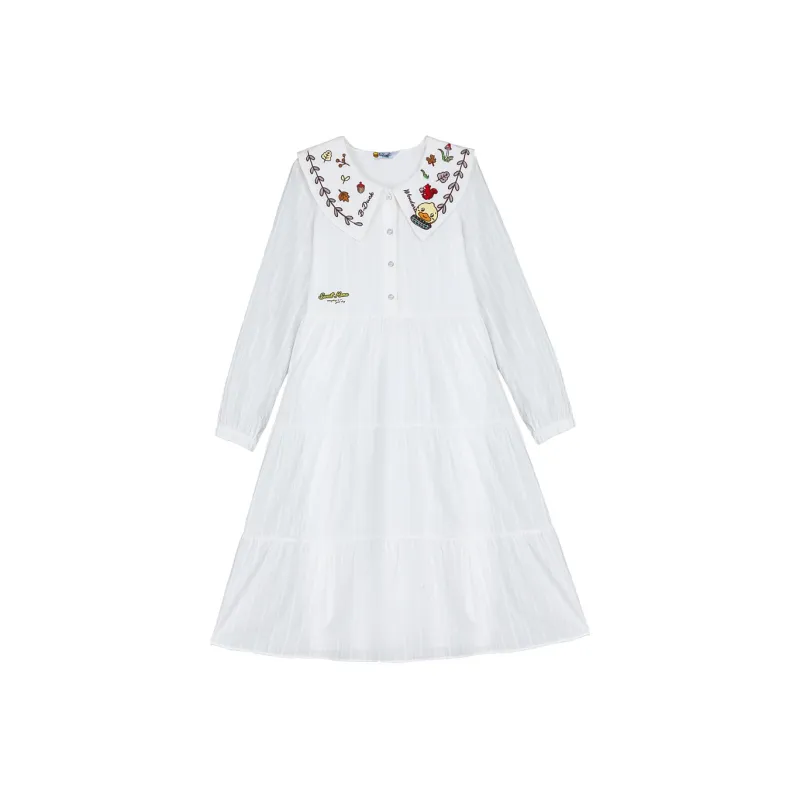 B.Duck Long Sleeved Dresses Women's White-0
