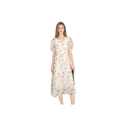 Bethine Short Sleeved Dress Women's Light Amber