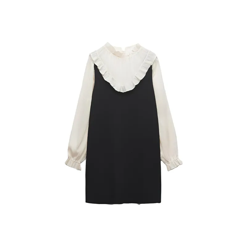 ZARA Long-Sleeved Dresses Women's Black-0
