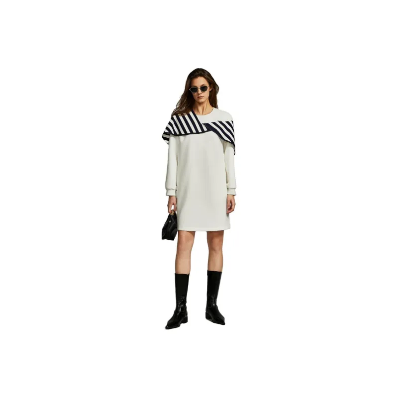 ELLE Long Sleeved Dresses Women's White-0
