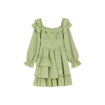 SNBL Forest Women's Tribe X Disney Co-brand Long-Sleeved Dresses Women's Green