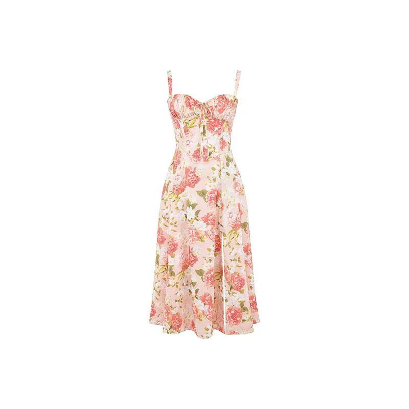 HOUSE OF CB CARMEN Slip Dress Women's PINK PEONY-0