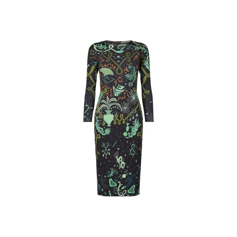 PLEATS PLEASE ISSEY MIYAKE Long-Sleeved Dresses Women's Green-0