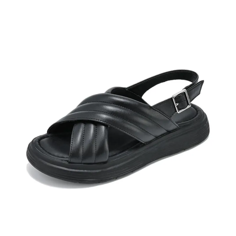 PANSY Beach Sandals Women's Beige/Blue/Black-3
