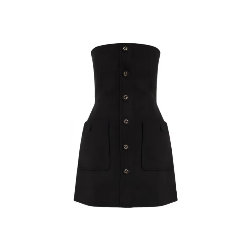 GUCCI Interlocking-G-buttons Mini Dress-0