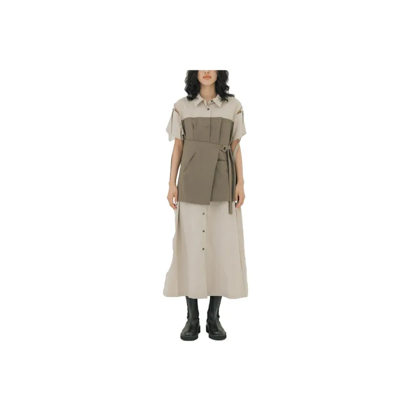 PUBLIC TOKYO Short-Sleeved Dresses Women's Light Brown-0